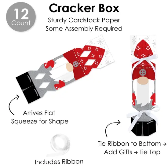 Big Dot of Happiness Christmas Gnomes - No Snap Holiday Party Table Favors - DIY Cracker Boxes - Set of 12 {7}