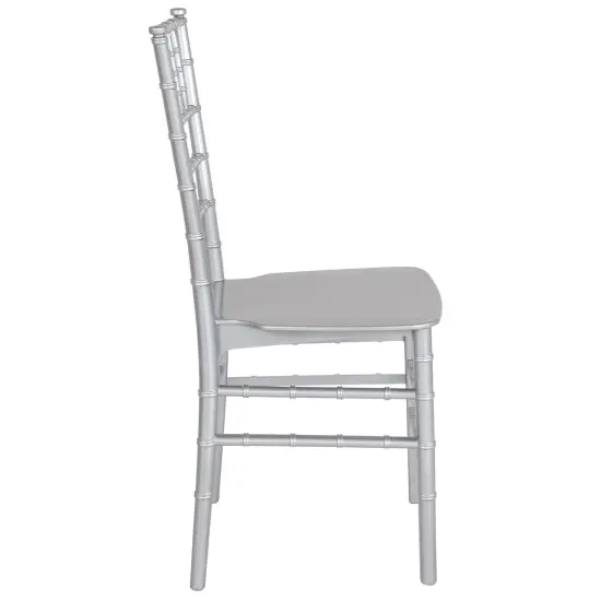 Emma and Oliver Resin Stacking Dining Chiavari Chair Silver {5}