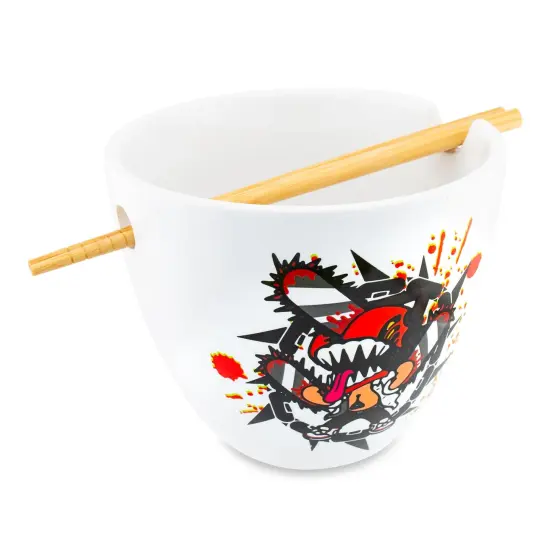 Chainsaw Man 16-Ounce Ceramic Ramen Bowl and Chopstick Set {4}