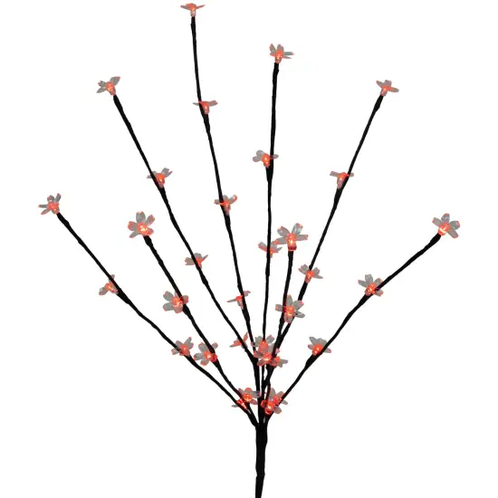 Northlight LED Lighted Cherry Blossom Artificial Tree Branches - 2.5" - Red - Set of 3 {5}