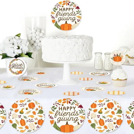 Big Dot of Happiness Fall Friends Thanksgiving - Friendsgiving Party Giant Circle Confetti - Party Decorations - Large Confetti 27 Count {6}