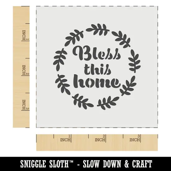 Bless This Home in Wreath Wall Cookie DIY Craft Reusable Stencil {5}