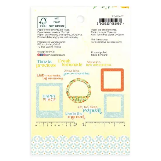 Fresh Lemonade Ephemera Cardstock Die-cuts 12/Pkg-Frames & Words {2}