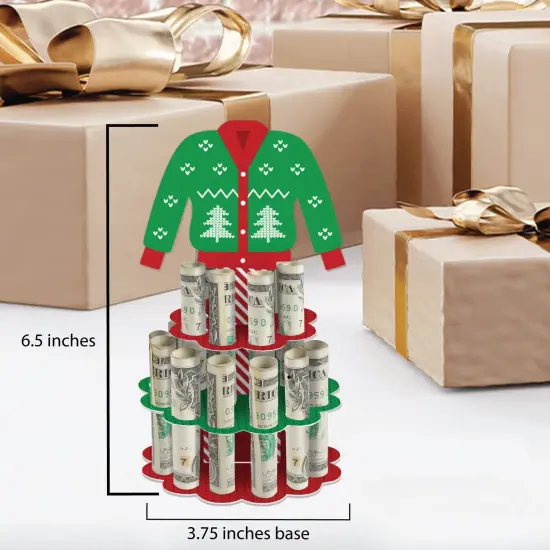 Big Dot of Happiness Ugly Sweater - DIY Holiday and Christmas Party Money Holder Gift - Cash Cake {6}