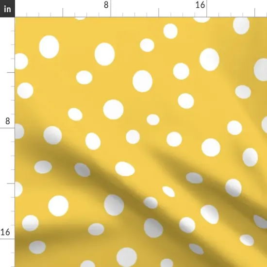 Various Fabrics by the Yard or Fat Quarter Yellow Polka Dots Retro Modern Custom Printed Fabric by Spoonflower {2}