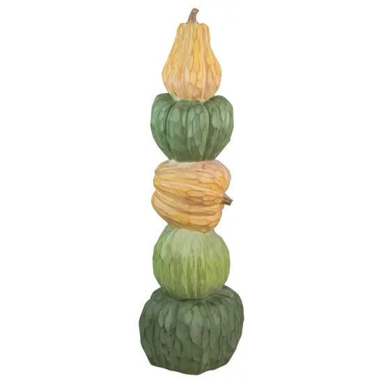 Northlight Carved Tri-Color Stacked Pumpkin Tower Fall Harvest Decoration - 42.5" Orange {6}