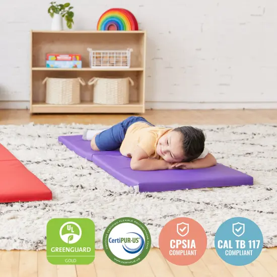 SoftZone Folding Rainbow Rest Mats, Classroom Furniture, 5-Piece Assorted {6}