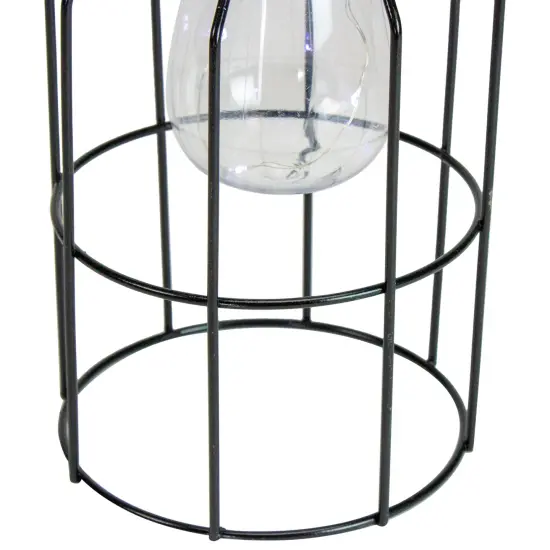 Northlight 9.5" Black Outdoor Hanging Geometric Solar Lantern with Handle {6}
