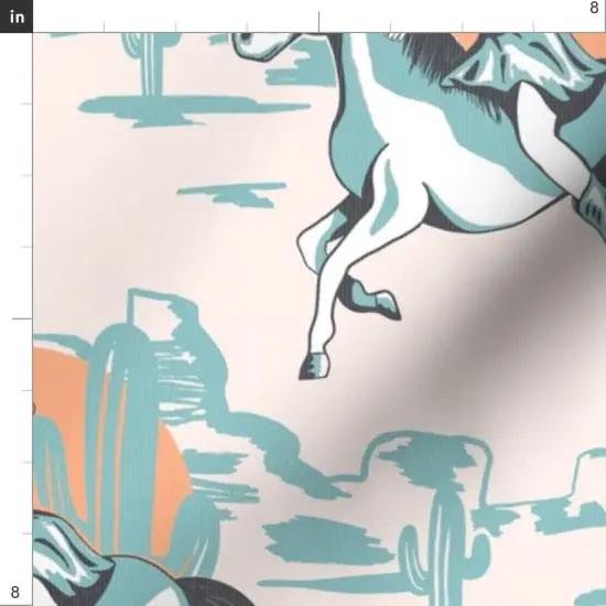 Various Fabrics by the Yard or Fat Quarter Western Retro Horse Cowgirl Pinup Southwestern Cactus Desert Rustic Custom Printed Fabric by Spoonflower {4}