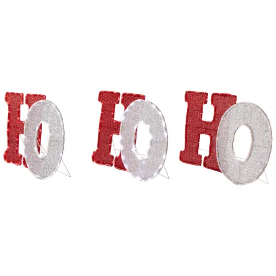 Northlight LED Lighted "Ho Ho Ho" Outdoor Christmas Decoration - 76.75" - Red and White Lights {6}