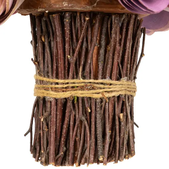 Northlight Wooden Floral Artificial Spring Bouquet - 9.5" - Wine Red and Purple {6}