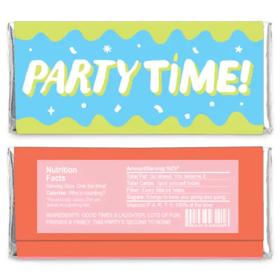 Big Dot of Happiness Party Time - Candy Bar Wrapper Happy Birthday Party Favors - Set of 24 {3}