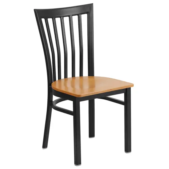Emma and Oliver School House Back Metal Restaurant Dining Chair Natural/BlackMetal {1}