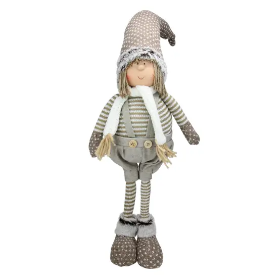 Northlight Standing Nordic Boy with Stripes Christmas Figure - 26" Gray {1}