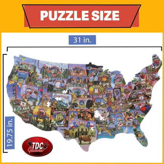 TDC Games USA Vintage Postcards Jigsaw Puzzle - 1,000 Pieces {4}