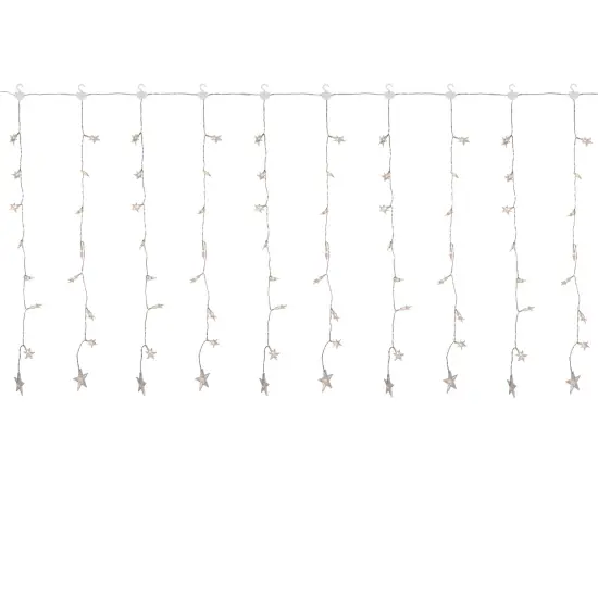 Northlight LED Stars Curtain Christmas Lights - Warm White - 7.5' Clear Wire - 120ct {1}