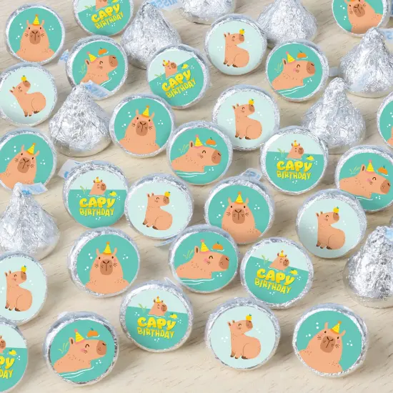 Big Dot of Happiness Capy Birthday - Capybara Party Small Round Candy Stickers - Party Favor Labels - 324 Count {1}