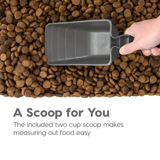 IRIS USA 30lbs+11lbs Airtight Pet Food Storage Container Combo with Scoop and Casters, up to 41lbs Dark Gray {6}