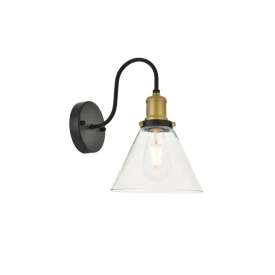 Histoire 1 light brass and black Wall Sconce {4}