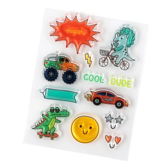 Pebbles Cool Boy Small Stamp Set-14/Pkg {5}