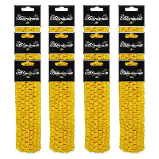 Pack of 12 Crochet Stretch Headbands Yellow {1}