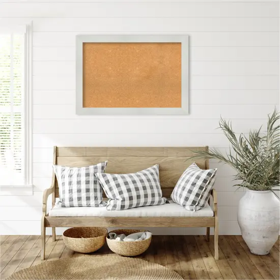 Mosaic Framed Corkboard, Natural Cork Mosaic White {6}