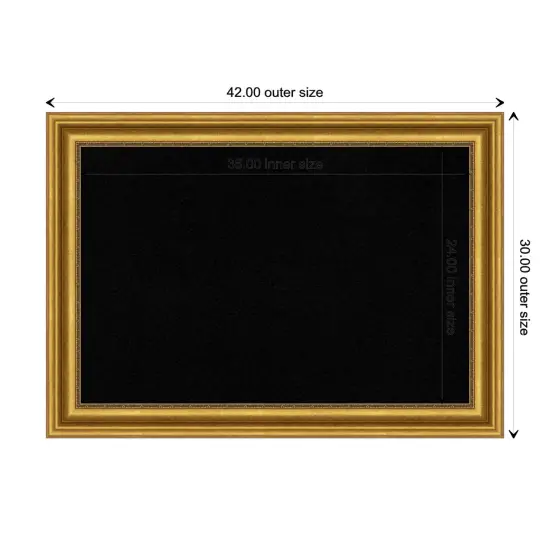 Parlor Framed Corkboard, Black Cork Parlor Gold {3}