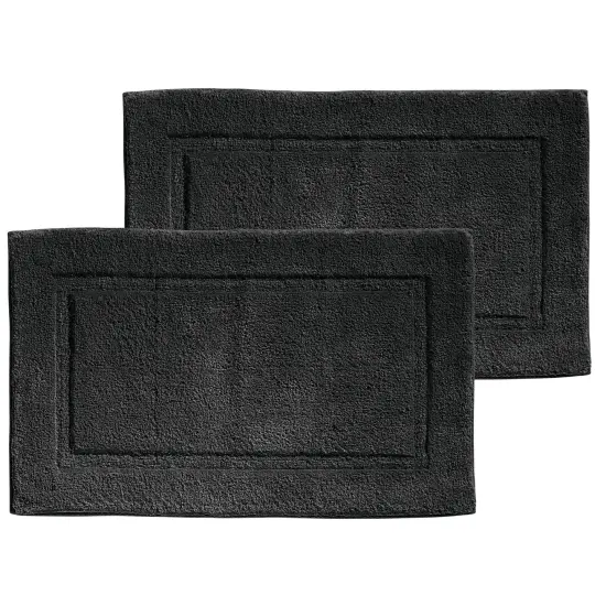 mDesign 100% Cotton Bath Mat, Hotel-Style Bathroom Floor Rug, 2 Pack {1}