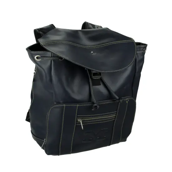 Michigan Wolverines Blue Embossed Leather Backpack {1}