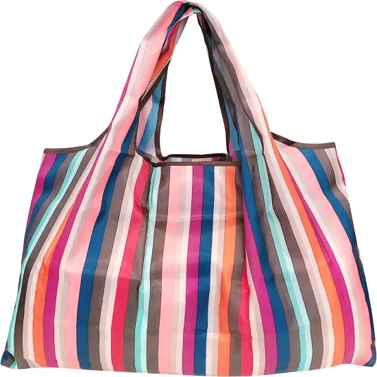 Wrapables Large Foldable Tote Nylon Reusable Grocery Bags, 4 Pack A Day in the Park {9}