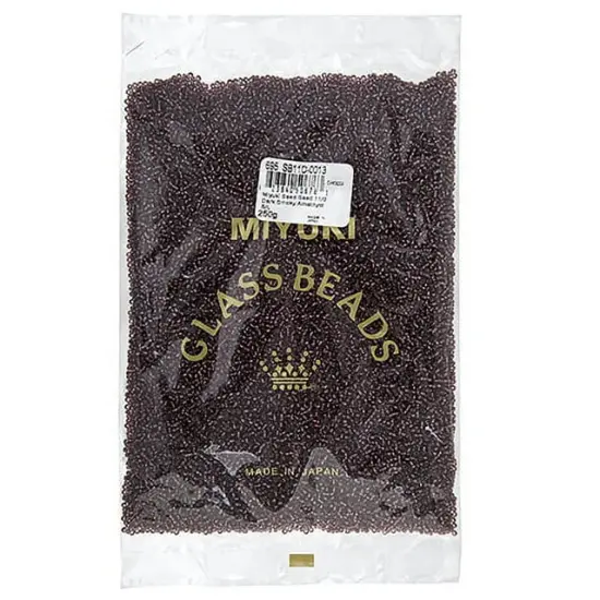 Miyuki 250g Silverlined Round Rocailles Seed Beads, 11/0 Dk Sm Amethyt #13 {3}