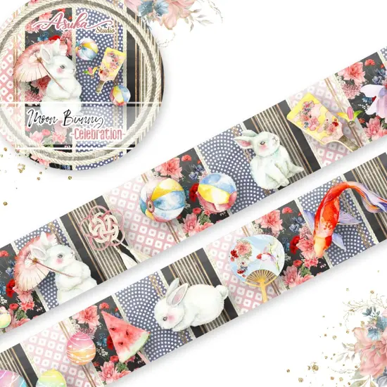 Asuka Studio Washi Tape 15mmX5m-Moon Bunny 1 {2}