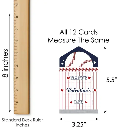 Big Dot of Happiness Batter Up - Baseball - Cards for Kids - Happy Valentine's Day Pull Tabs - Set of 12 {7}