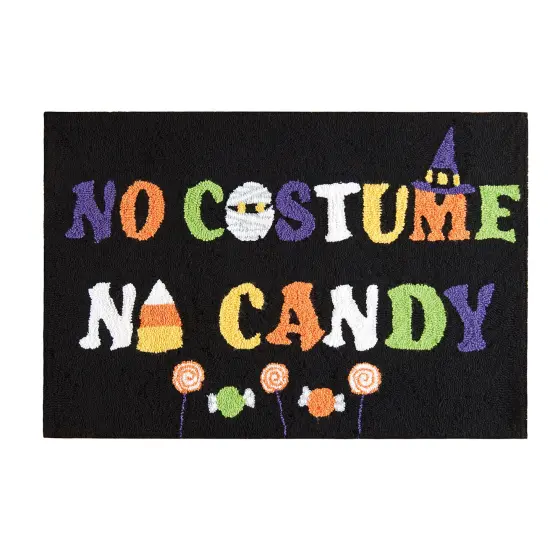 2'0" x 3'0" Halloween "No Costume No Candy" Premium Handcrafted Indoor Rug {1}
