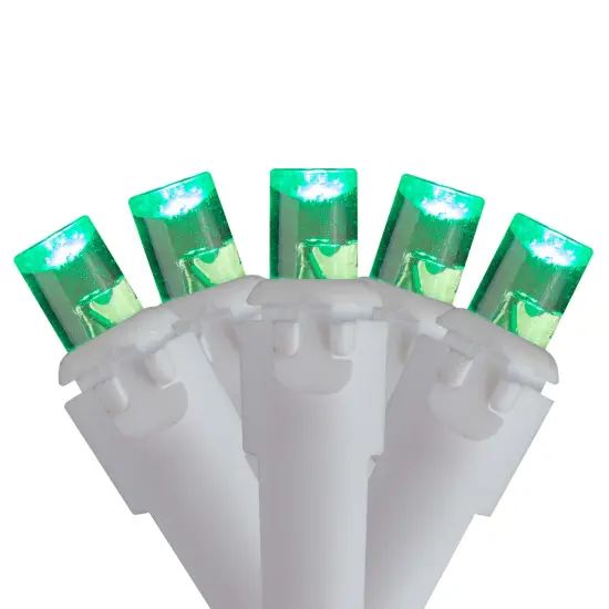 Brite Star LED Wide Angle Icicle Christmas Lights - Green - 6ft White Wire - 70ct {3}