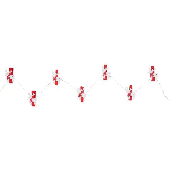Northlight LED Mini Reindeer Christmas Fairy Light Clips - 5.25' Copper Wire - 10ct Red {3}