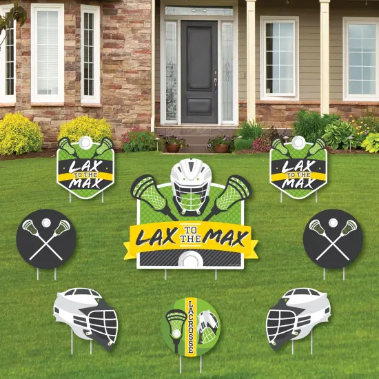 Big Dot of Happiness Lax to the Max Lacrosse Yard Sign and Outdoor Lawn Decorations Party Yard Signs Set of 8 {1}
