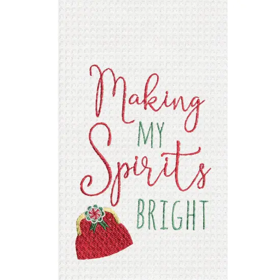 Making Spirts Bright Embroidered Waffle Weave Kitchen Towel {3}