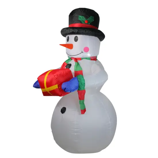 Northlight Lighted Inflatable Snowman Outdoor Christmas Decoration - 5' - White Lights {5}