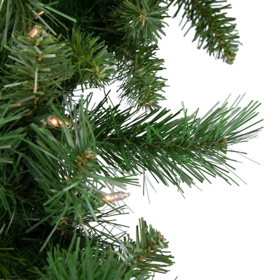 Northlight Pre-lit Chatham Pine Artificial Christmas Wreath, 24-Inch, Clear Lights Green {3}