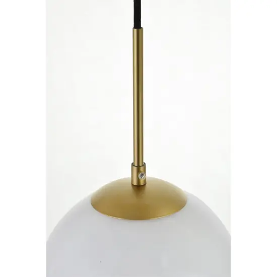 Baxter 3 Lights Brass Pendant With Frosted White Glass {4}