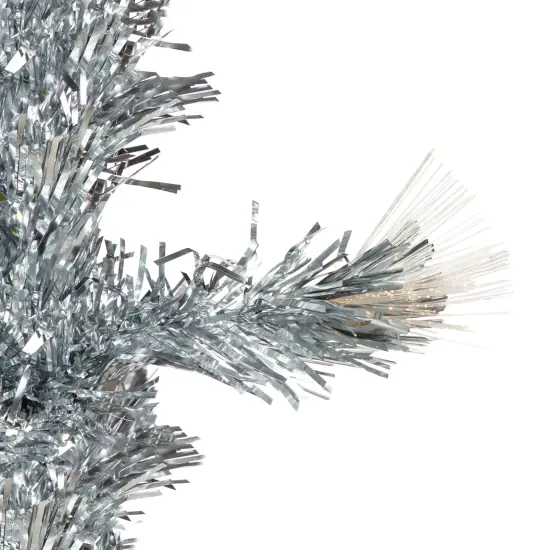 Northlight 3' Pre-Lit Silver Fiber Optic Artificial Christmas Tree, Warm White Lights {3}