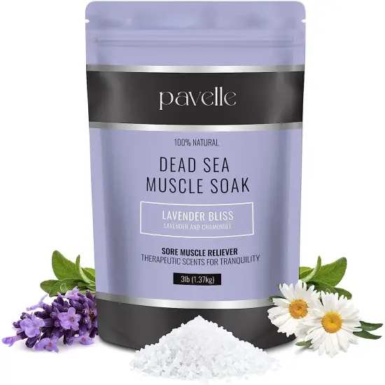 Pavelle Dead Sea Muscle Soak Bath Salts, Bath Soak for Body Pain Relief, 3lb (1.7kg) {1}