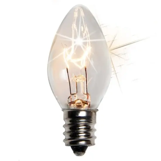 25 Bulbs - C7 Twinkle Transparent Clear, 7 Watt lamp {1}
