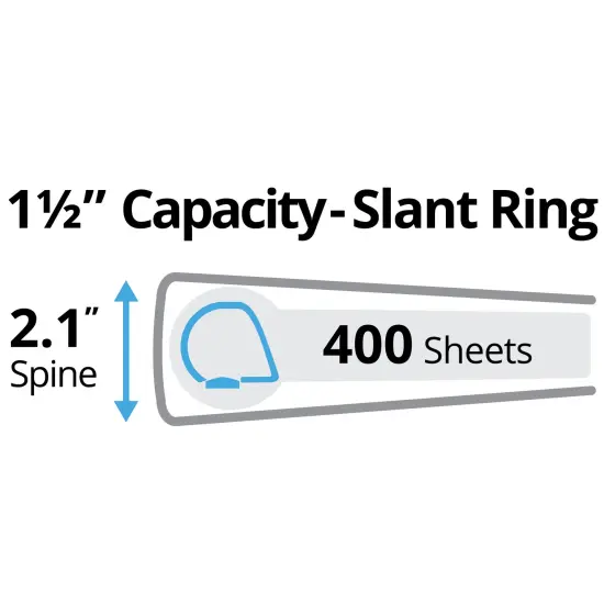 Avery Heavy-Duty View 3 Ring Binders, 1.5" One Touch Slant Rings, 4 Navy Blue Binders (79871) {4}