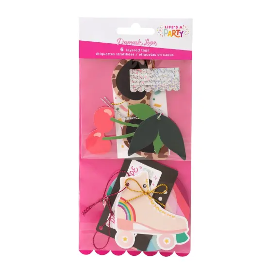 Damask Love Life's A Party Cardstock Die-Cuts-Layered Tags {1}