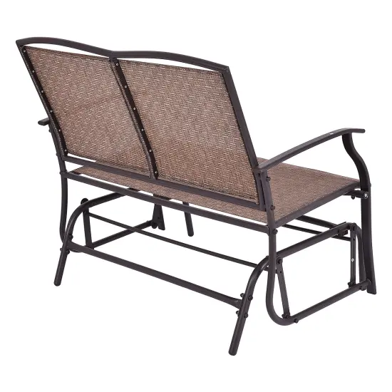 Costway Patio Glider Outdoor Rocking Bench Double 2 Person Chair Loveseat Armchair Backyard {4}