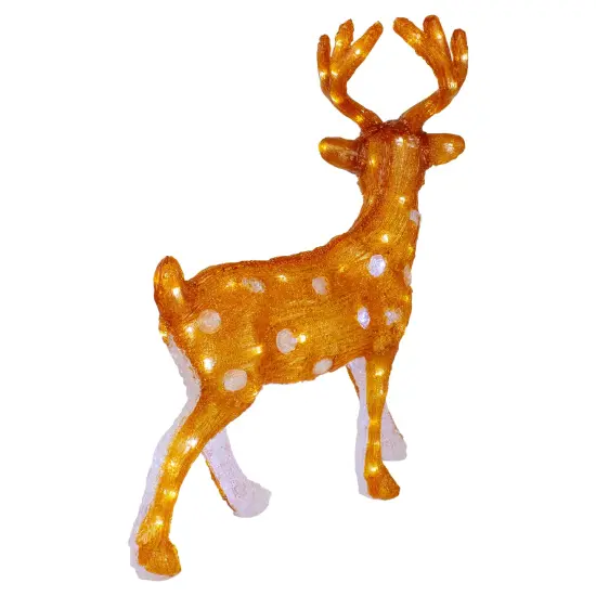 Northlight LED Lighted Commercial Grade Acrylic Reindeer Outdoor Christmas Decoration - 24" - Warm White Brown {6}
