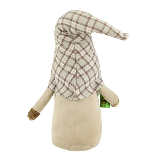 Northlight 14" Beige Plaid Coffee Bean Gnome with Coffee Cup {6}