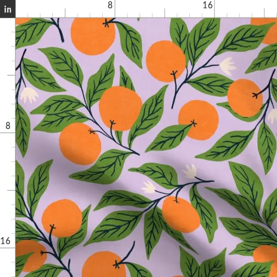 Various Fabrics by the Yard or Fat Quarter Boho Fruit Citrus Bohemian Orchard Rustic Lilac Purple Custom Printed Fabric by Spoonflower {2}